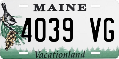 ME license plate 4039VG