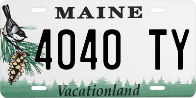 ME license plate 4040TY