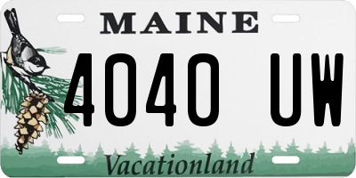 ME license plate 4040UW