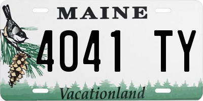 ME license plate 4041TY