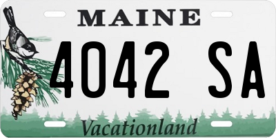 ME license plate 4042SA