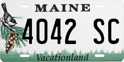 ME license plate 4042SC
