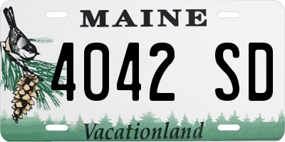 ME license plate 4042SD