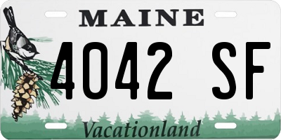ME license plate 4042SF