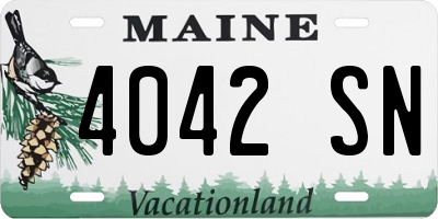 ME license plate 4042SN