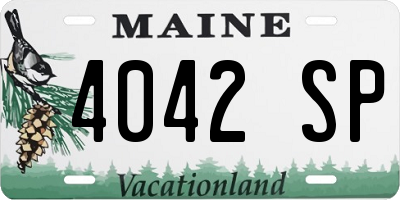 ME license plate 4042SP