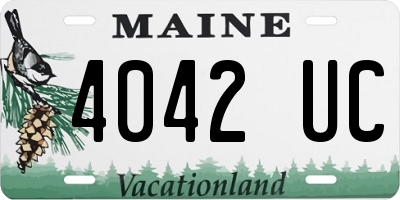 ME license plate 4042UC