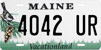 ME license plate 4042UR