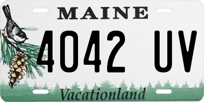 ME license plate 4042UV