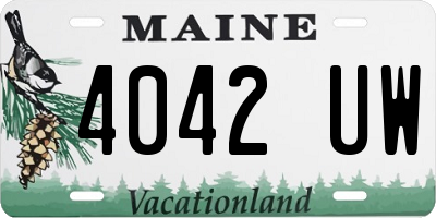 ME license plate 4042UW