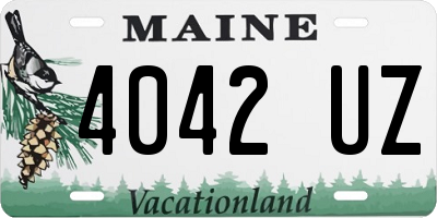 ME license plate 4042UZ