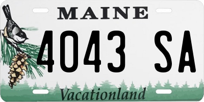 ME license plate 4043SA