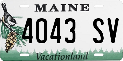 ME license plate 4043SV