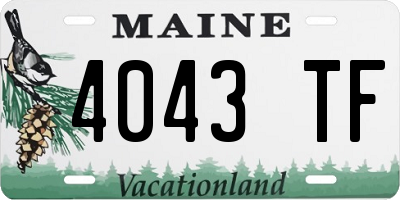 ME license plate 4043TF