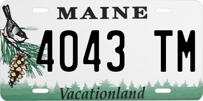 ME license plate 4043TM