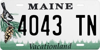 ME license plate 4043TN