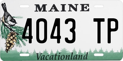 ME license plate 4043TP