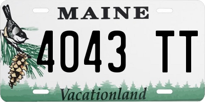 ME license plate 4043TT