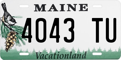 ME license plate 4043TU
