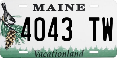 ME license plate 4043TW