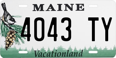 ME license plate 4043TY