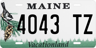 ME license plate 4043TZ