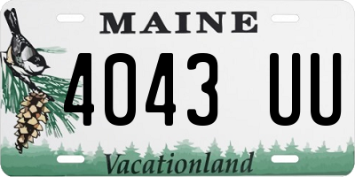 ME license plate 4043UU