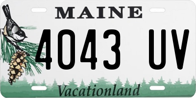 ME license plate 4043UV