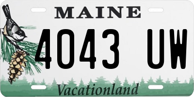 ME license plate 4043UW