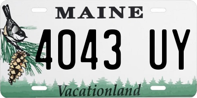 ME license plate 4043UY