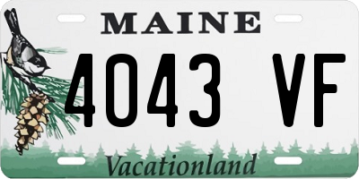 ME license plate 4043VF