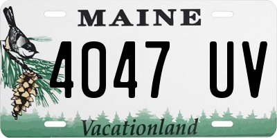 ME license plate 4047UV