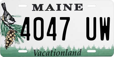 ME license plate 4047UW