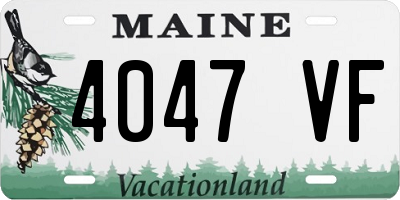 ME license plate 4047VF