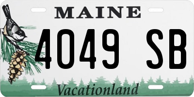 ME license plate 4049SB