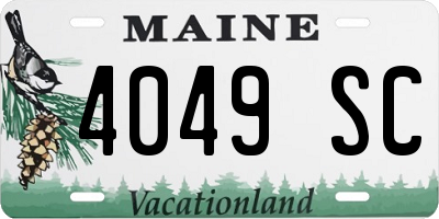 ME license plate 4049SC