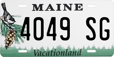 ME license plate 4049SG