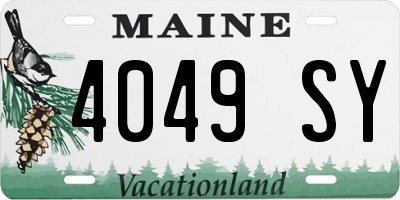 ME license plate 4049SY