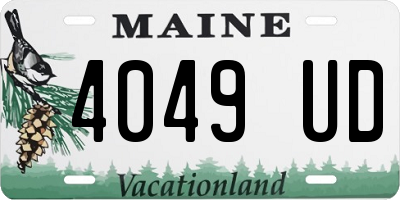 ME license plate 4049UD