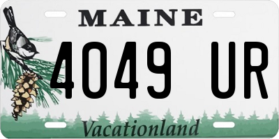 ME license plate 4049UR