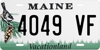 ME license plate 4049VF