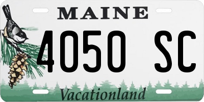 ME license plate 4050SC