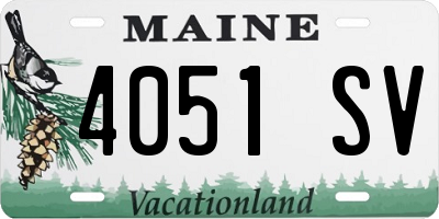 ME license plate 4051SV