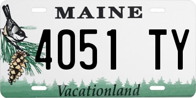 ME license plate 4051TY