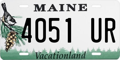 ME license plate 4051UR