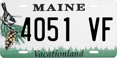 ME license plate 4051VF