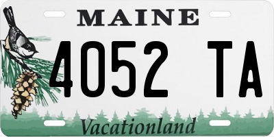 ME license plate 4052TA
