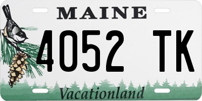 ME license plate 4052TK