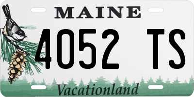 ME license plate 4052TS