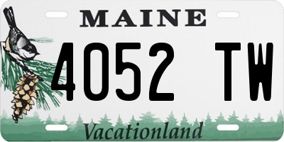 ME license plate 4052TW